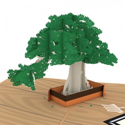 ポップアップグリーティングカード　Bonsai Tree