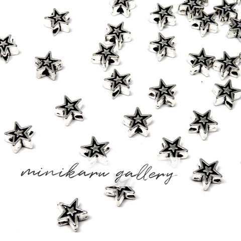 Msize(30pcs) antique silver star beads