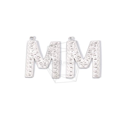 PDT-1631-MR【2個入り】アルファベットMペンダント,Alphabet M Pendant