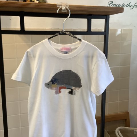 kidsハリネズミ柄パッチワーク子供Tシャツ KH-04