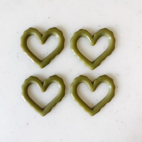 Khaki Green Jagged Heart Parts