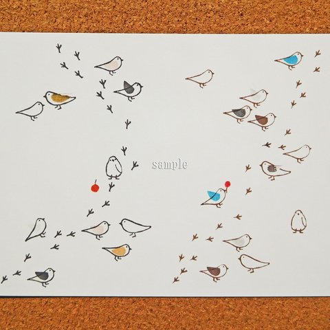 ポストカード 「ことり小鳥」（プリント2点セット）
