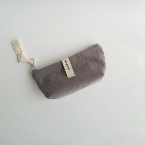 poitto16 マチ5 天然色素染NYLON POUCH ..LogWood..ライラックグレー