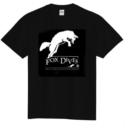 Tシャツ　Fox Divesロゴ　黒