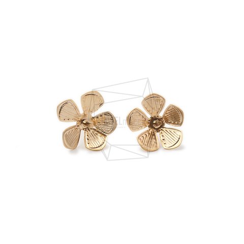 ERG-1039-MG【2個入り】フラワーピアス/Flower Post Earrings/11mm X 12mm