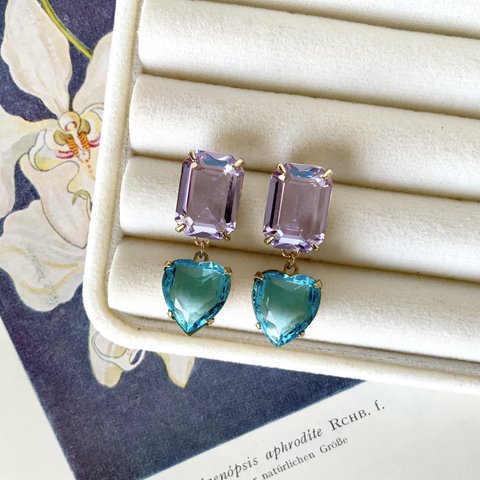  color syrup crystal "cold" pierce / earring