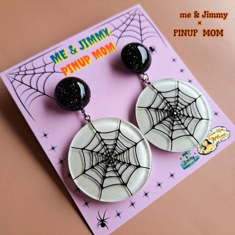 ♦Spiderweb  Earrings♦ピアス・イヤリング 【White】【me & Jimmy×PINUP MOM】