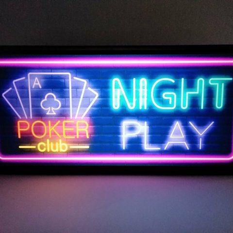 ポーカー トランプ カード マジック カフェ バー POKER club 看板 置物★LED2wayライトBOX