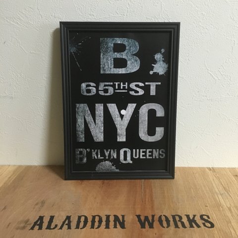 バスロールサインポスター(NYC.BLACK)