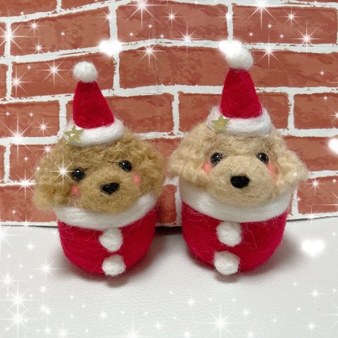 ❄️🎄ふわふわトイプードルちゃんのサンタクロース🎄❄️