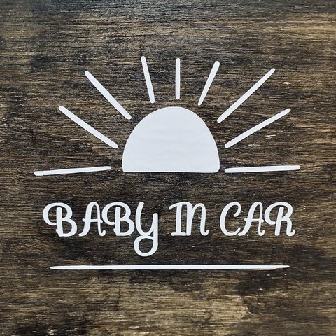 【SUN】【BABY IN CAR】【KIDS IN CAR】カーステッカー　ステッカー　ベビーインカー　キッズインカー　kidsincar　車