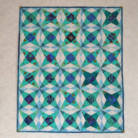 幾何学なスターのタペストリー(ブルー)　Geometric star tapestry (blue)