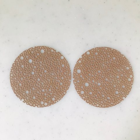 Beige Filigree Dotted Circle Parts