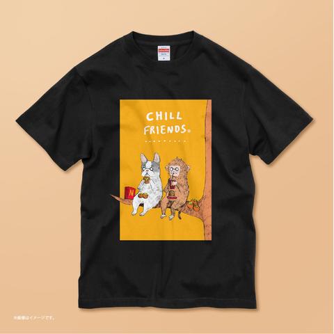 「CHILL FRIENDS 犬猿の仲？」 コットンTシャツ/送料無料