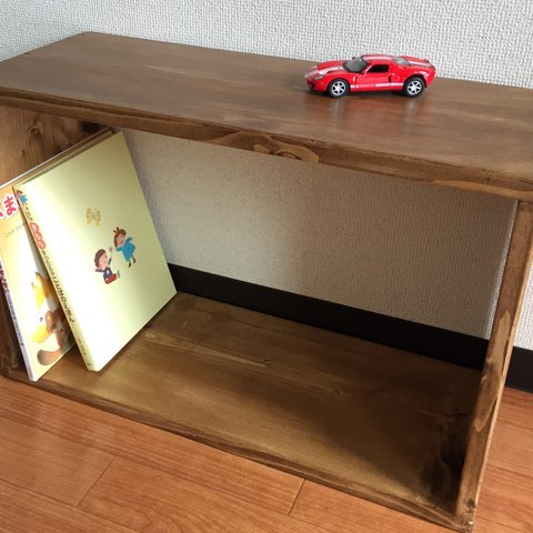 本棚おもちゃ箱収納無垢材本木赤ちゃん3個セット