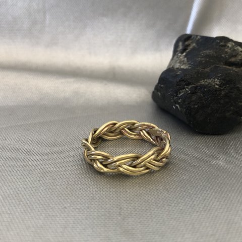 真鍮の指輪(みつあみ、W5)