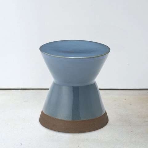 陶器 スツール 青色 アンティーク 椅子 花台