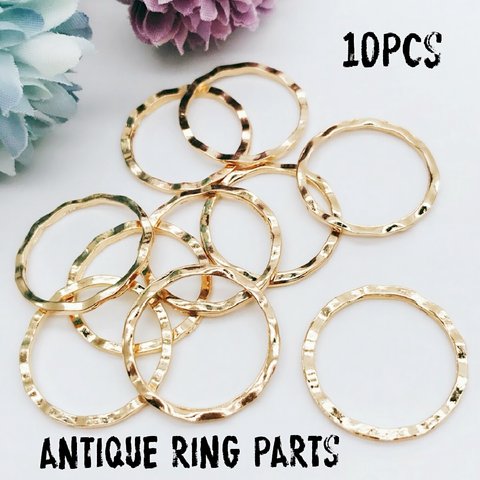 【knz160frpp】【10 個】antique ring  parts    フレーム・チャーム・大ぶり・リング・レジン