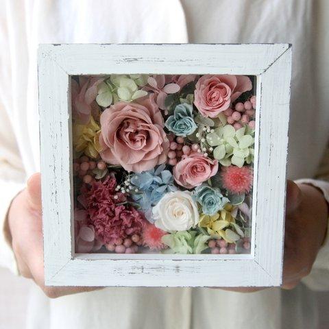 壁掛けフレーム　-pinkrose natural white-