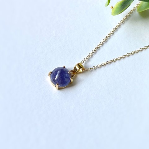 Tanzanite necklace 8mm 14kgf December birthstone 宝石質