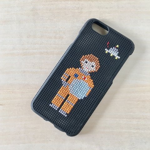 宇宙飛行士の手刺繍iPhone6・6S用スマホケース