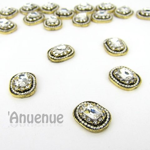 メタルオーバルカボション 17mm【Antique Bijou 】3個