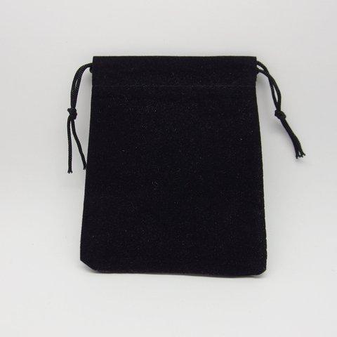【9×7cm/5枚】ベルベットのジュエリーバッグ・巾着袋・ブラック・黒