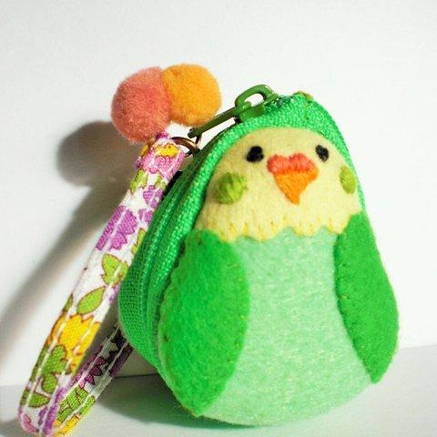 マスコットケース インコ グリーン