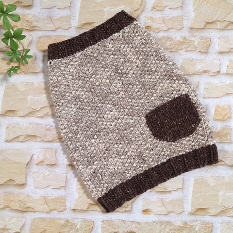 SALE💕犬服　ブラウンの鹿の子編みセーター