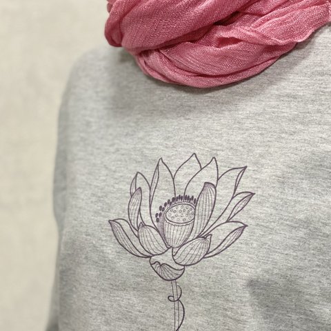 ゆったりリブ袖ロングTシャツ　-LOTUS-