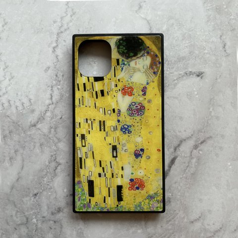 【絵画スマホケース】iPhone用　全機種対応　強化ガラス製（クリムト）