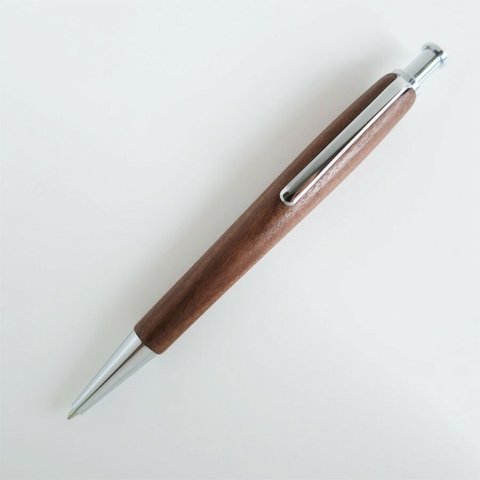 アサメラの無垢材削り出しノック式ボールペン　天然木　銘木 木軸ボールペン　シンプル