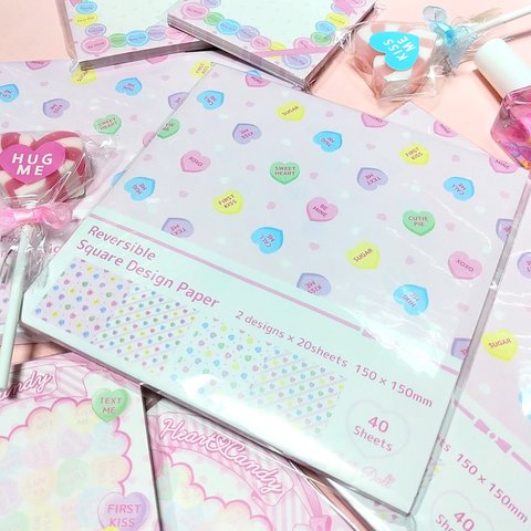 ♡Candy hearts リバーシブルスクエアデザインペーパー♡