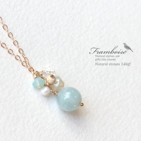 Framboise 14KGF Necklace Aquamarine/ネックレス・アクアマリン