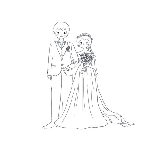 weddingアイテムに使えるデジタルイラスト作成します