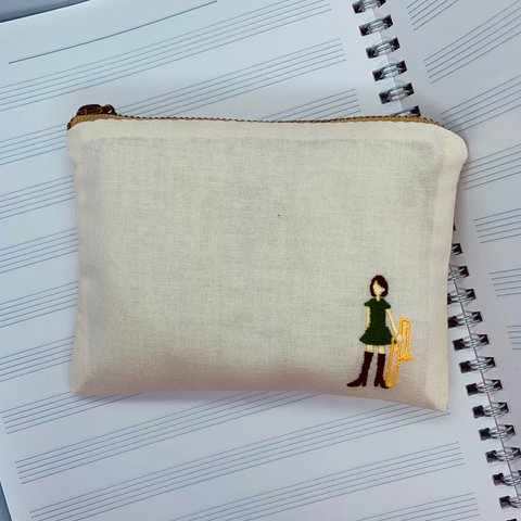 トロンボーン｢楽器びと｣刺繍ポーチ