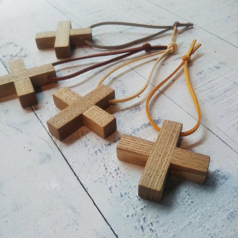 木製 バッグチャーム  チャーム  クロス 十字架 ナチュラル色