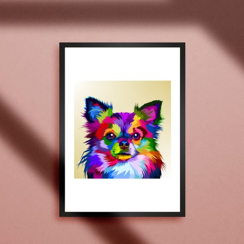 動物★アート★犬★イヌ★DOG★ドッグ★ドッグカフェ★グラフィックアート ②★colorful dog★A4アートポスター