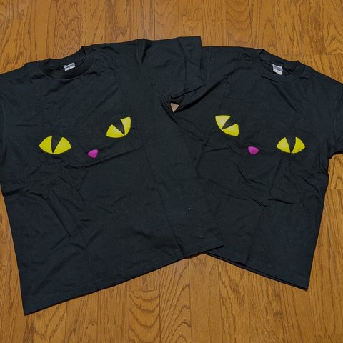 ハロウィンコスプレ　猫ティシャツ　2枚組