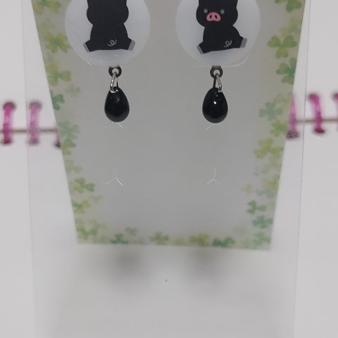 【ハンドメイド】ブタ ピアス