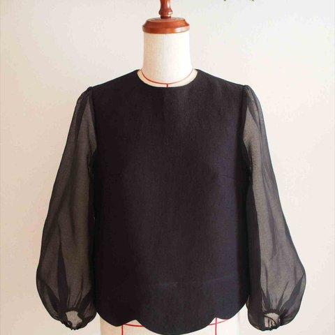 《sale》ripple -black blouse-