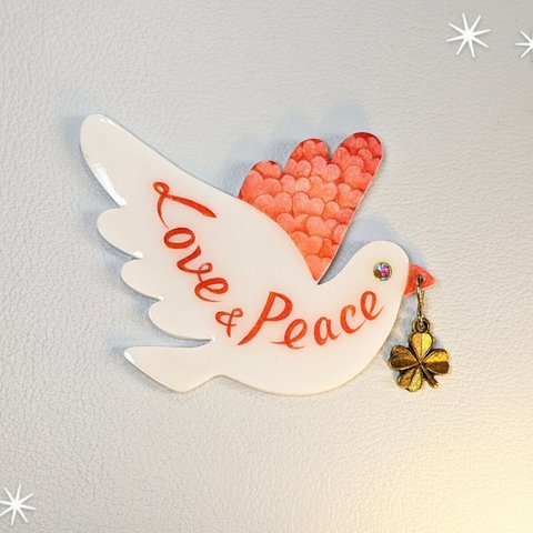 鳥ブローチ【love & peace 】