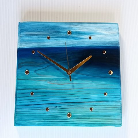 おおらかな海の　木製掛け時計　ver1　送料無料