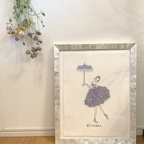 【数量限定】ファブリックポスター　紫陽花バレリーナ バレエ