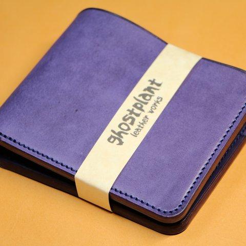 【インポケット二つ折り財布】国産オイル パープル ED-014
