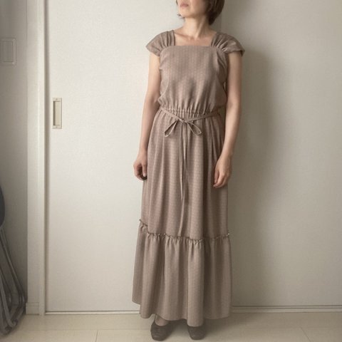 着物リメイクワンピース 江戸小紋のドレス