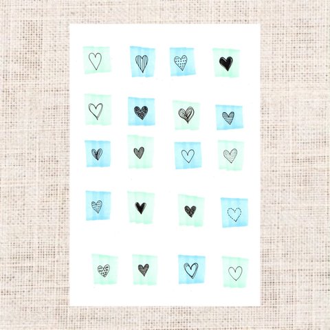 Heart -blue&green-