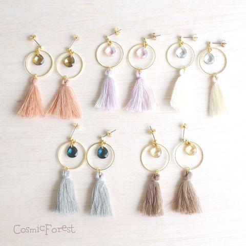 tassel  Czech beads ピアス&イヤリング