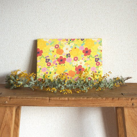 happy garden ファブリックパネル (yellow)