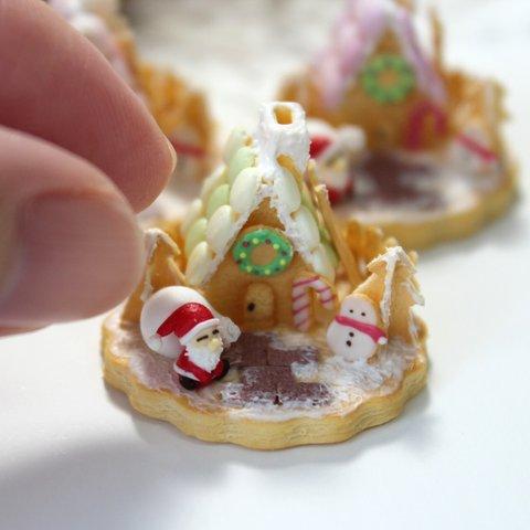 ミニチュアフード　クリスマス　ヘクセンハウス　黄色×緑